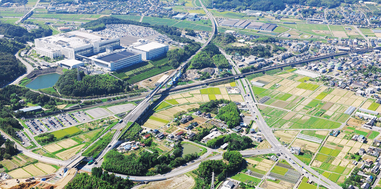 愛知県額田郡幸田町の航空写真